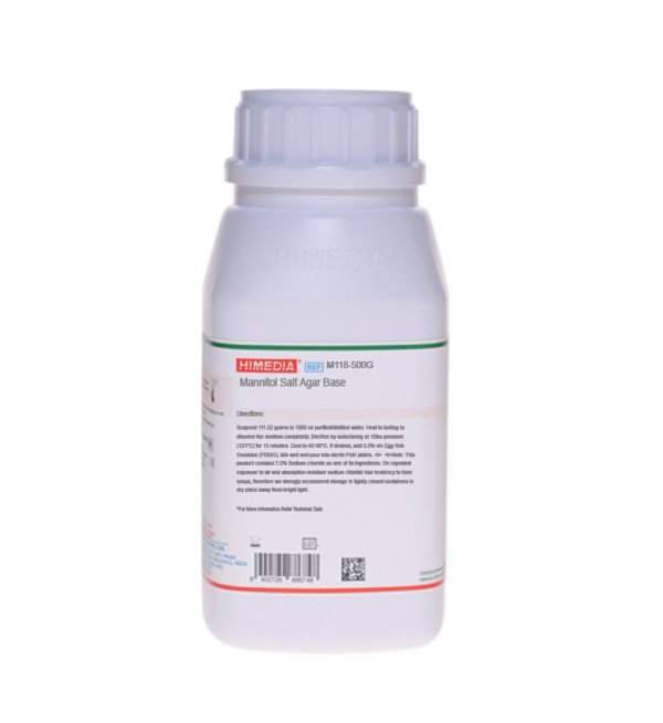 MANNITOL SALT AGAR BASE (CHAPMAN AGAR) X 500 GR COD M118 HIMEDIA