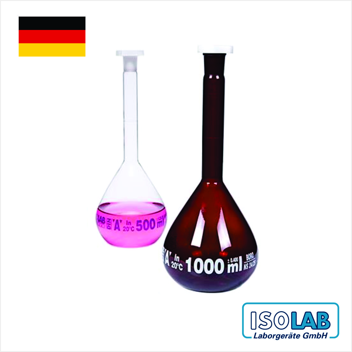 FIOLA DE VIDRIO AMBAR AFORADA CLASE "A" NS 10/19 DE 10 ML COD 014.01.010 ISOLAB