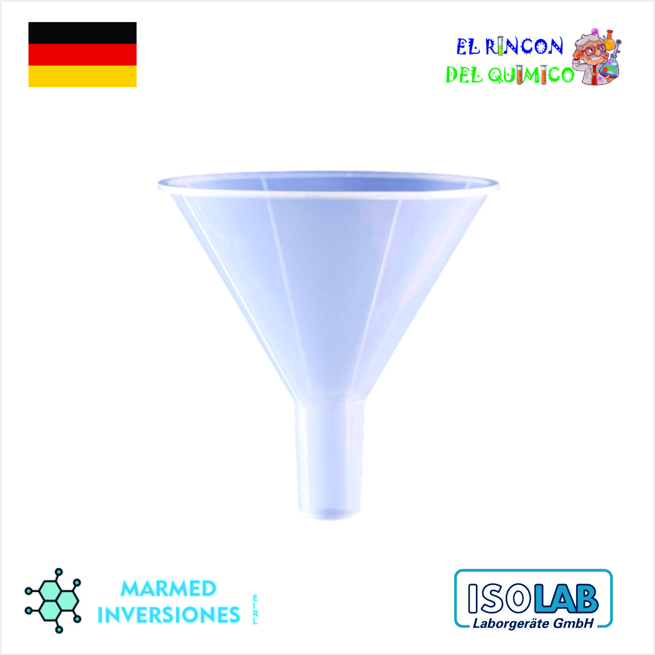 EMBUDO DE PLASTICO VASTAGO ANCHO DE 150MM COD 041.07.150 ISOLAB