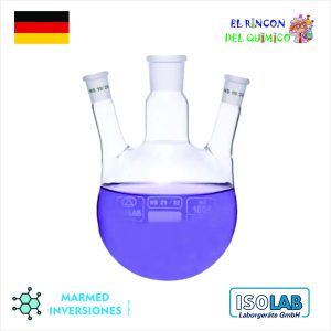 BALON DE VIDRIO ESMERILADO 3 BOCAS (NS 29/32-14/23) DE 1000 ML COD 030.45.901 ISOLAB