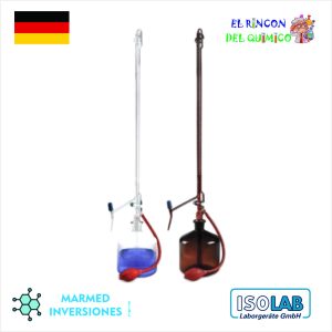 BURETA AUTOMATICA DE VIDRIO AMBAR (BURETA ACODADA) DE 50 ML COD 019.05.050 ISOLAB