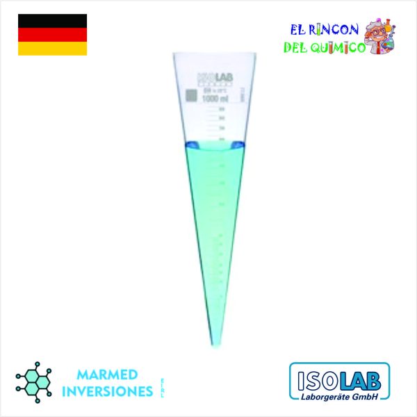 CONO IMHOFF DE VIDRIO SIN LLAVE DE 1000 ML COD 043.20.001 ISOLAB