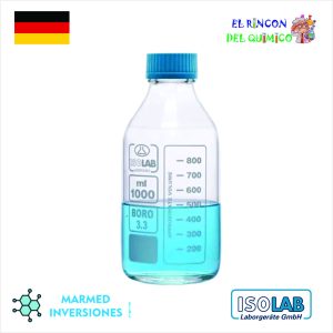 FRASCO DE VIDRIO AUTOCLAVABLE BORO 3.3 DE 1000 ML COD 061.01.901 ISOLAB