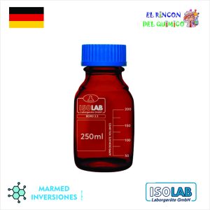 FRASCO DE VIDRIO AUTOCLAVABLE AMBAR BORO 3.3 DE 100 ML COD 061.02.100 ISOLAB