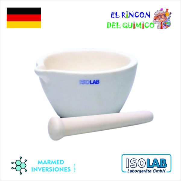 MORTERO DE OXIDO DE ALUMINIO (ALSINT) CON PILON DE 150MM COD 038.08.150 ISOLAB