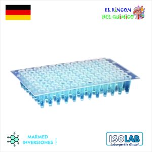 PLACAS PCR SIN FALDON DE 96 POCILLOS X 10 UND COD 123.01.096 ISOLAB