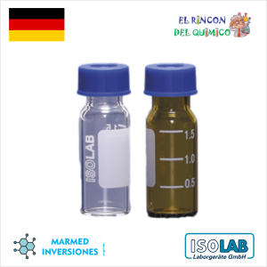VIAL PARA CROMATOGRAFIA AMBAR T/ROSCA DE 2 ML X 100 UND COD 095.01.002 ISOLAB
