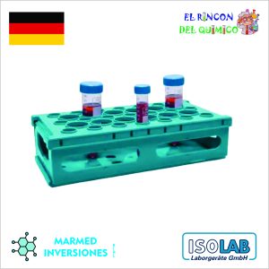 GRADILLA PARA TUBOS CONICOS DE 15 Y 50 ML DE 21 Y 12 HOYOS COD 079.03.006B ISOLAB