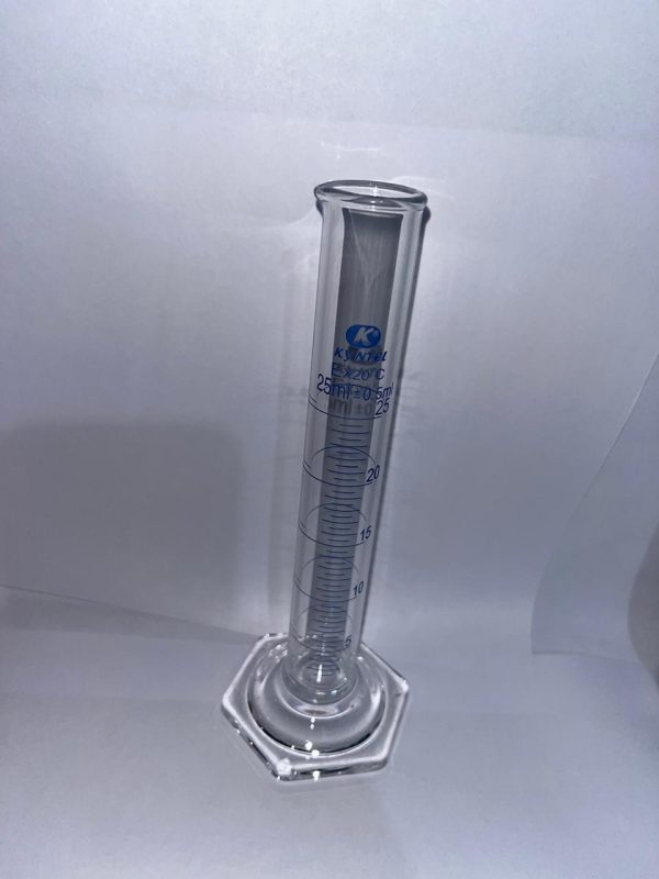 PROBETA DE VIDRIO CON BASE HEXAGONAL DE 25 ML - KYNTEL