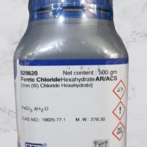 FERRIC CHLORIDE HEXAHYDRATE (CLORURO FERRICO) AR/ACS X 500 GR COD 528620 CDH