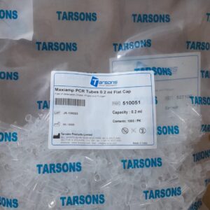 TUBO PARA PCR DE 0.2 ML COLOR CLARO TAPA DOMO PAQ X 1000 UND COD 510053 TARSONS