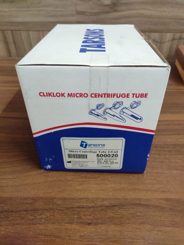 Try500020 TUBO DE MICROCENTRIFUGA DE 2 ML BOLSA X 500 UND COD 500020-N TARSONS